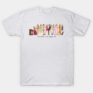 3/24 Vegas Iconic Outfits Eras Lineup T-Shirt
